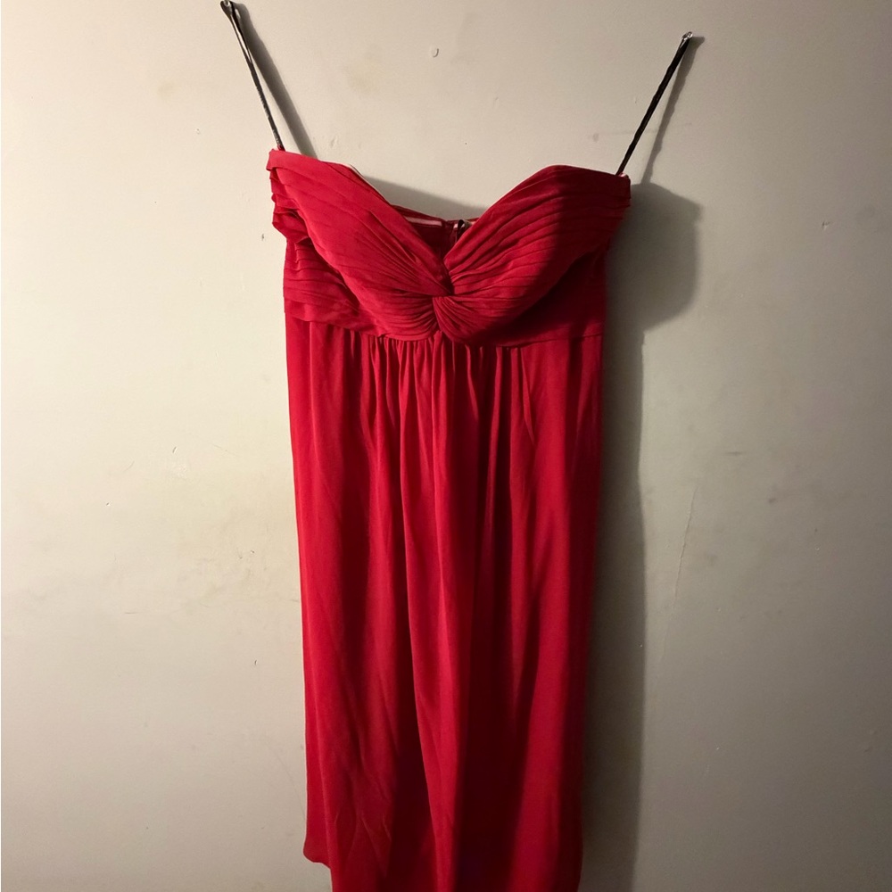 Bill Levkoff Strapless Red Dress